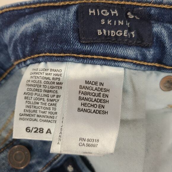 Lucky Brand High Rise Brigette Button Fly Jeans Skinny Ankle 6/28 - Picture 10 of 10